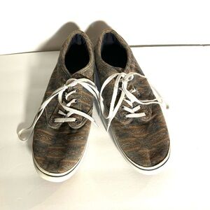 Vans Low-Top Canvas Sneakers in Brown and White Size 8.5 Women’s